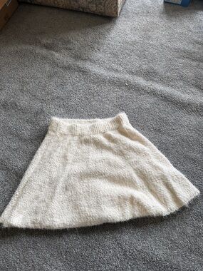 Abercrombie & Fitch Cream Textured Skater Skirt